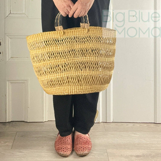 Big Blue Moma Bolga Basket - Special Net - Medium: Natural