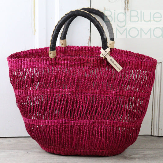 Big Blue Moma Bolga Basket - Special Net - Medium: Pink