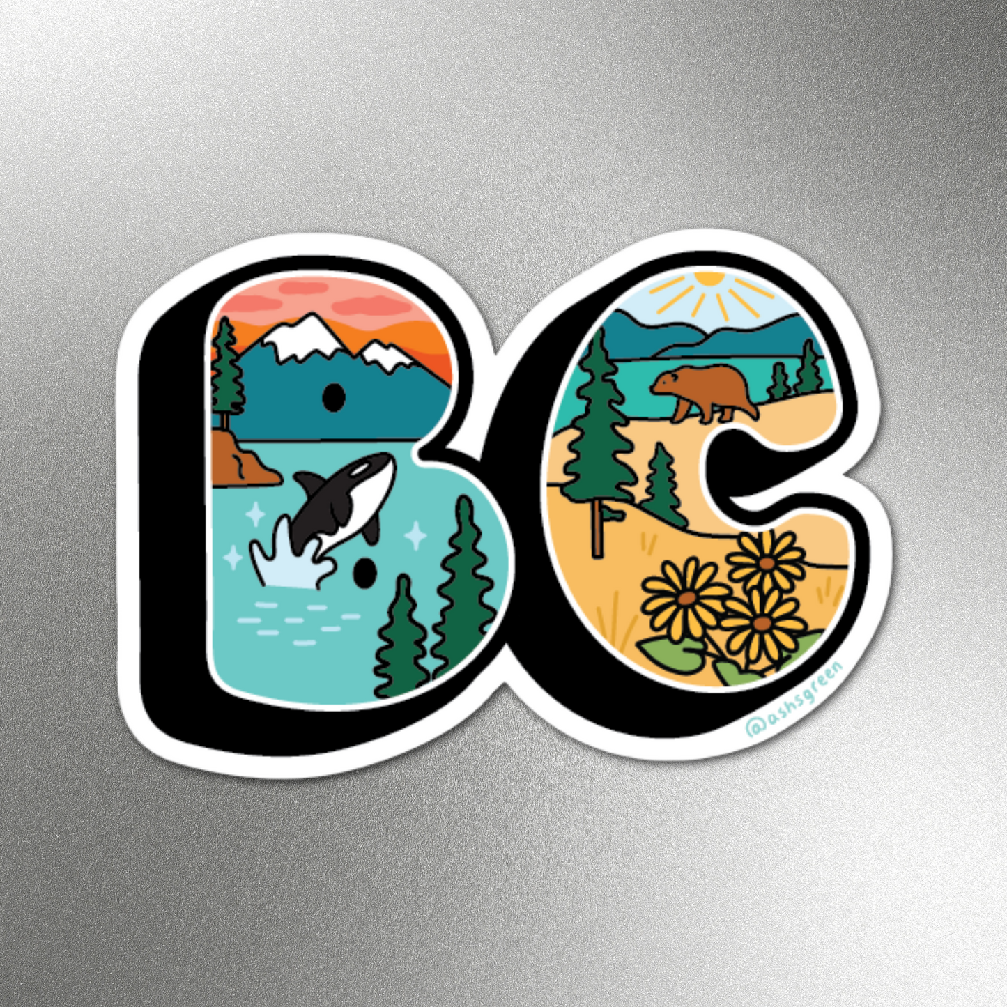 'BC' - British Columbia fridge magnet