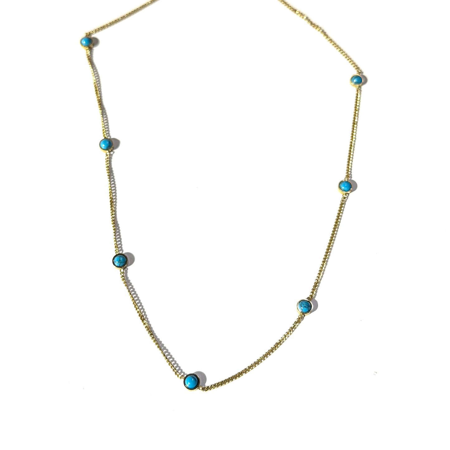 Royce and Oak Six Stone Teal Necklace