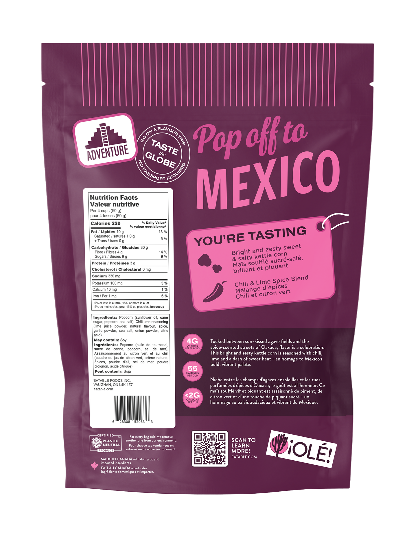 EATABLE Popped Culture - Sweet Chili Heat Popcorn (Vegan)