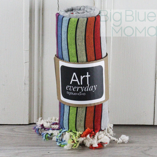 Big Blue Moma Rainbow Peshtemal: Baby Pink / Standard