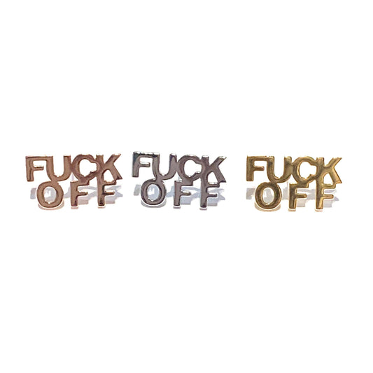 Royce and Oak Curse F OFF Earrings - Gold