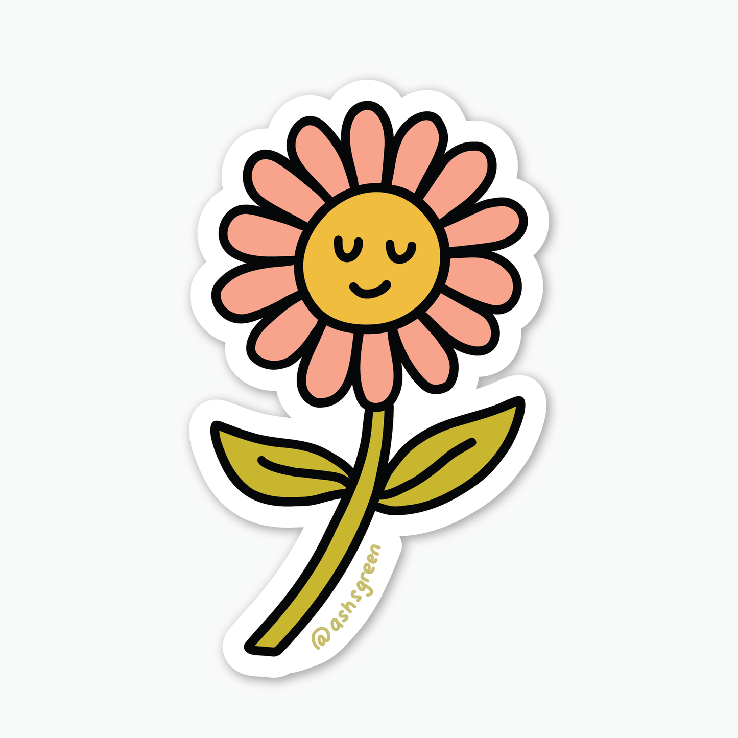 Happy Flower - 3" vinyl sticker