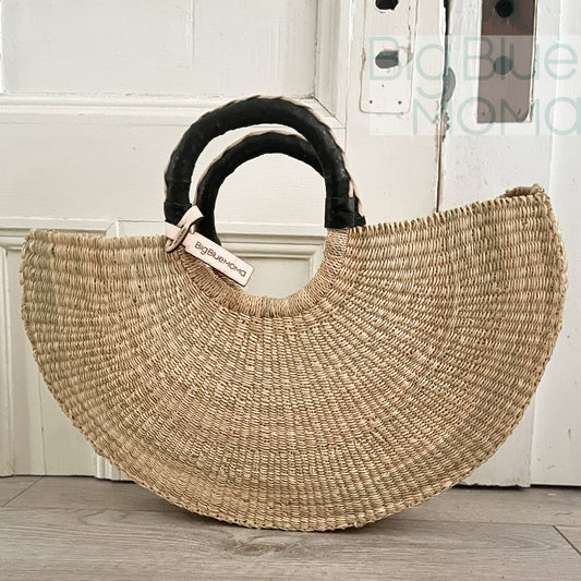 Big Blue Moma Bolga Basket - Half Moon Bag Supernatural