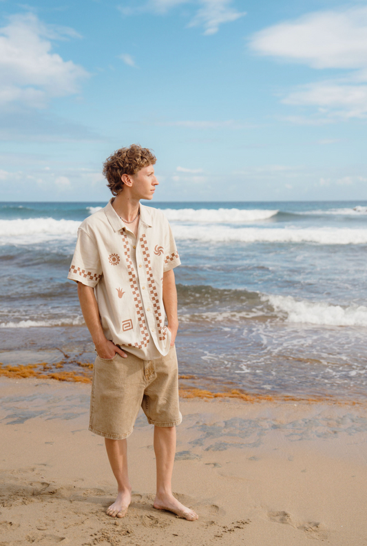 Casa Costera Calypso men's linen blend button up shirt