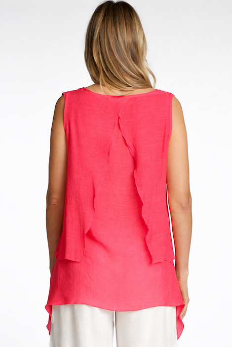 DKR & Co Sleeveless Round Neck Layered Tunic Top