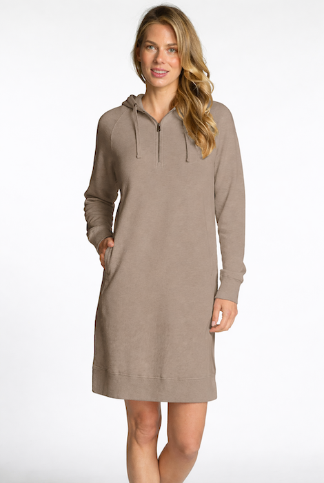 DKR & Co Long Sleeve 1/4 Zip Hooded Dress