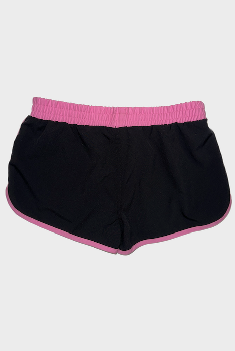 PANTALONES CORTOS DE PLAYA PARA NIÑA DE COLOR LISO ANGEL BEACH NEGRO/ROSA