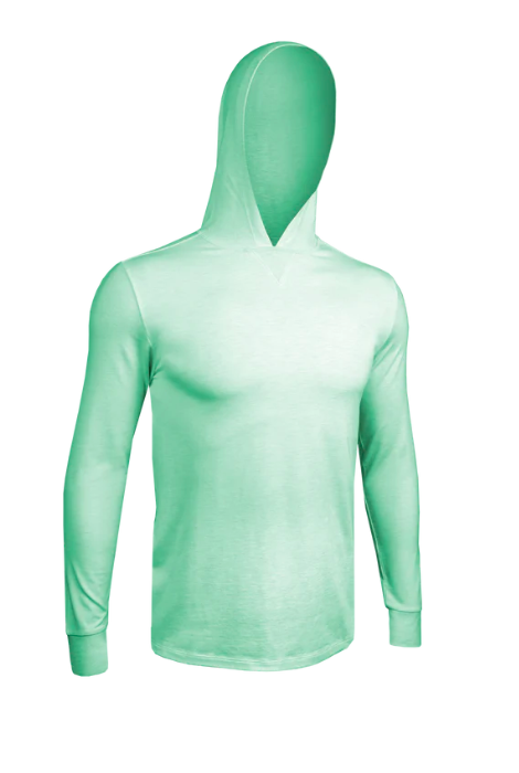 2UNDR PREMIUM LONGSLEEVE HOODED SHIRT HEATHER MINT GREEN