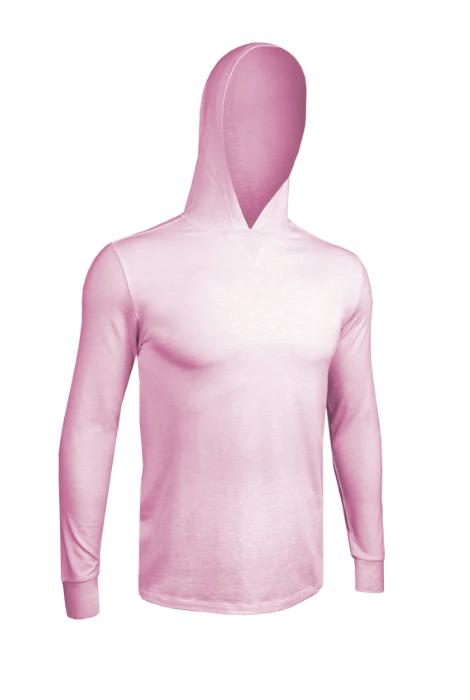 2UNDR PREMIUM LONGSLEEVE HOODED SHIRT HEATHER LIGHT PINK