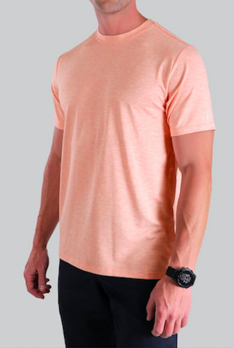 2UNDR PREMIUM CREW TEE HEATHERED SALMON