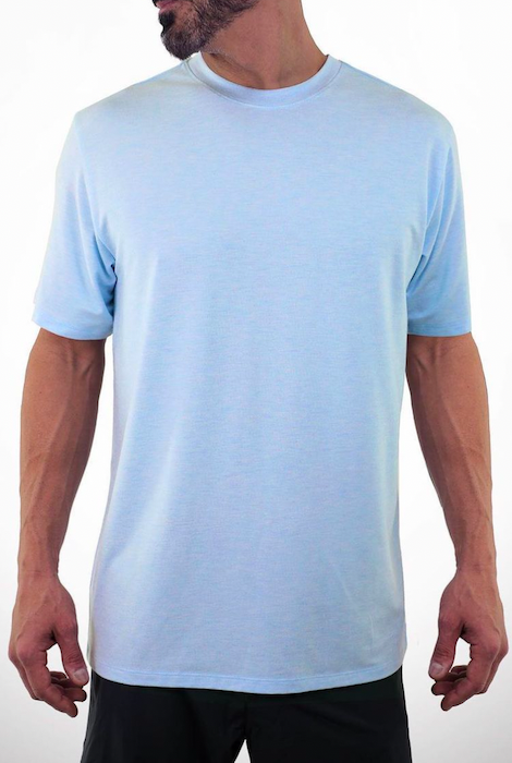 2UNDR PREMIUM CREW TEE HEATHER LIGHT BLUE