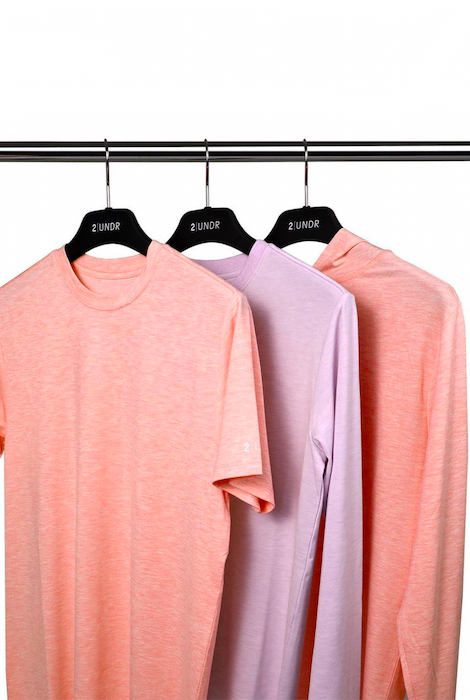 2UNDR PREMIUM CREW TEE HEATHERED SALMON