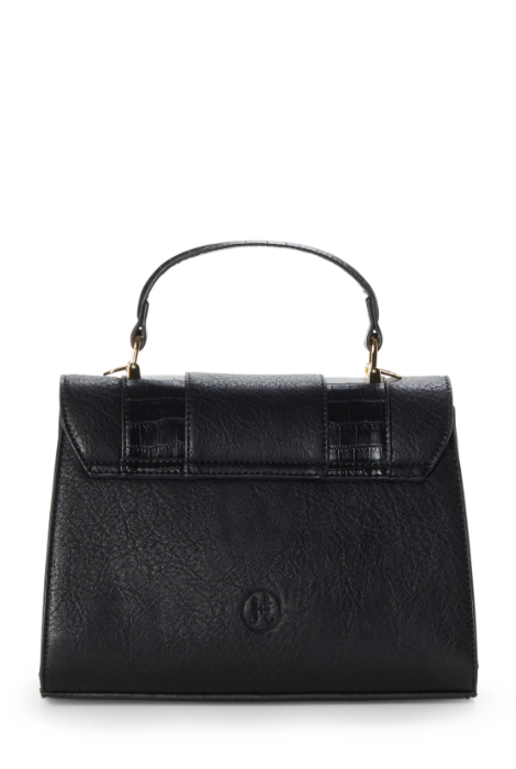 BOLSO DE MANO JEANE & JAX KENNEDY CON BORDES DE COCODRILO, NEGRO