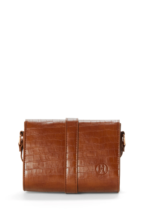 JEANE & JAX LINDSAY II CROCO CROSSBODY COGNAC