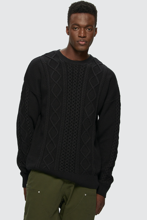 KUWALLA TEE CABLE KNIT SWEATER BLACK