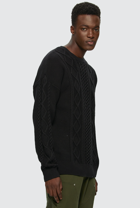 KUWALLA TEE CABLE KNIT SWEATER BLACK