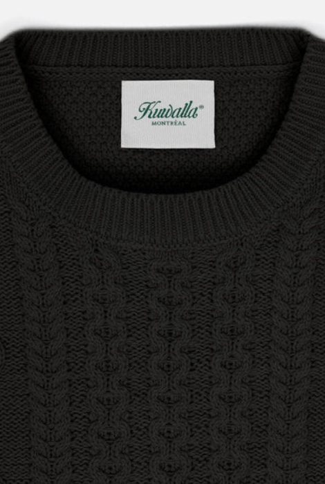 KUWALLA TEE CABLE KNIT SWEATER BLACK