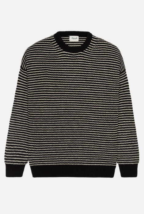 KUWALLA TEE WAFFLE KNIT CREW NAVY/WHITE