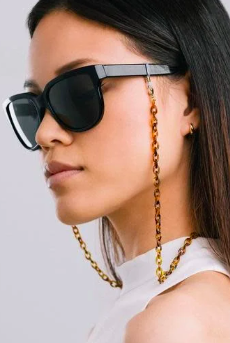 LOVER'S TEMPO MANHATTAN GLASSES CHAIN TORTOISE