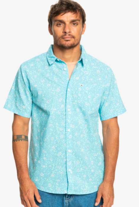 QUIKSILVER MELLOW FUZZ SHORT SLEEVE SHIRT DARK SLATE