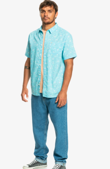 CAMISA DE MANGA CORTA QUIKSILVER MELLOW FUZZ COLOR PIZARRA OSCURO