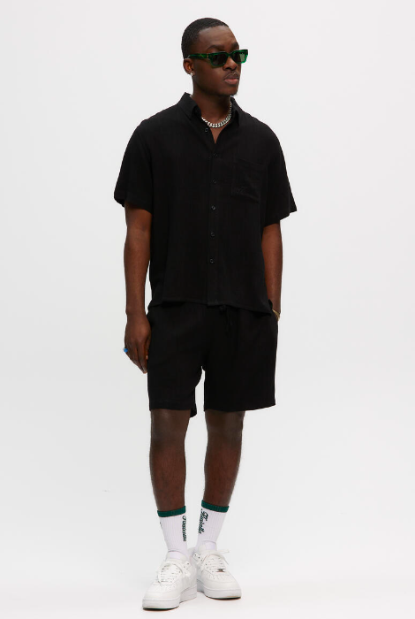 KUWALLA TEE LINEN SHORTS BLACK