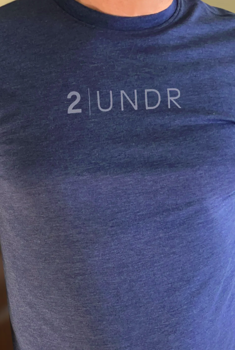 2UNDR ALL DAY BRANDED CREW TEE HEATHER NAVY