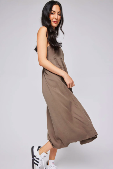 ROBE MIDI GENTLE FAWN JANE - OLIVE