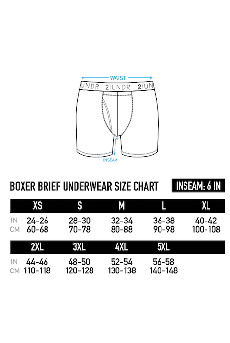 2Undr Swing Shift 6" Boxer Brief - White/Grey