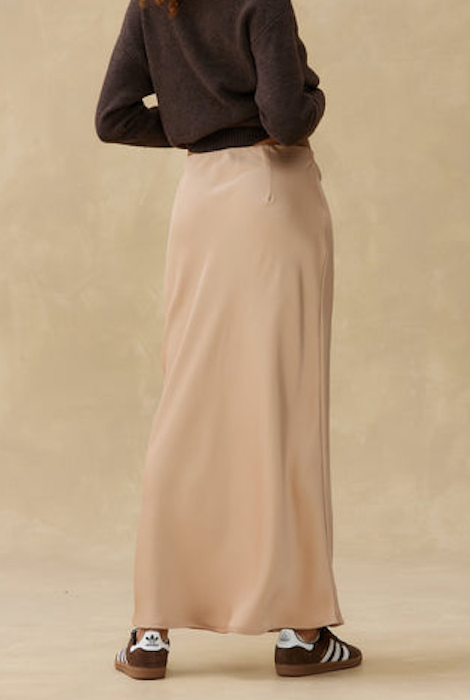 Falda lencero de satén con corte al bies de Kuwalla Tee - Rosa fondant