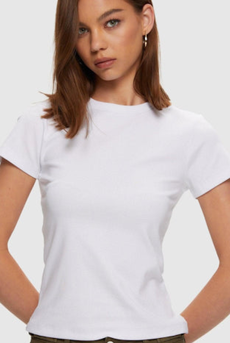 T-SHIRT KUWALLA À MICRO-CÔTES BLANC