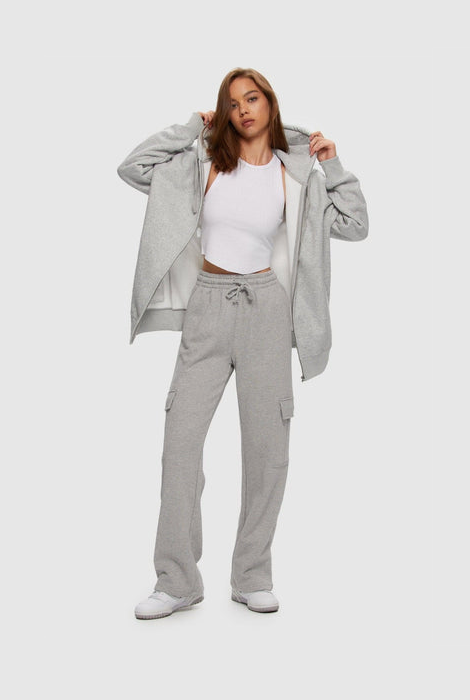 Pantalón deportivo cargo de pernera ancha Kuwalla Tee - Gris jaspeado