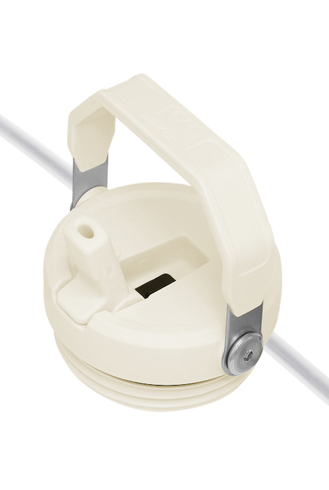 Vaso con pajita abatible Stanley The Iceflow de 30 oz, color crema