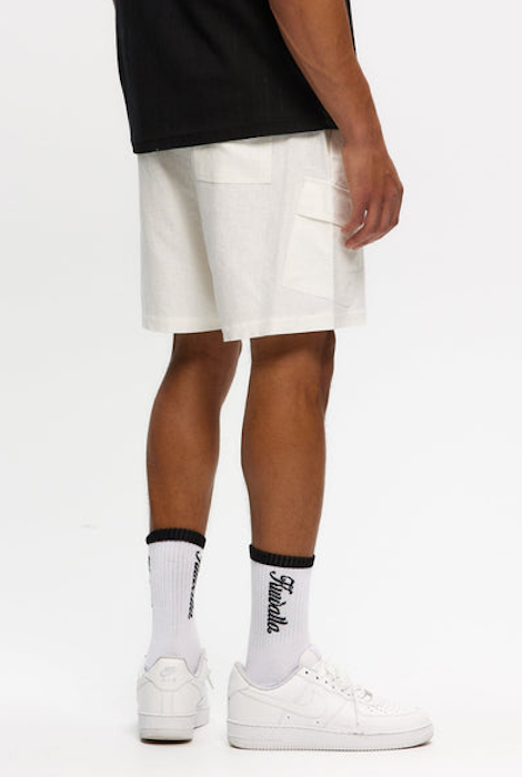 SHORT CARGO EN LIN KUWALLA TEE BLANC CASSE
