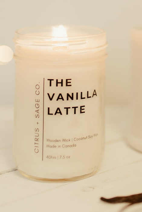Vela con sabor a vainilla y café con leche de Citrus + Sage Co.