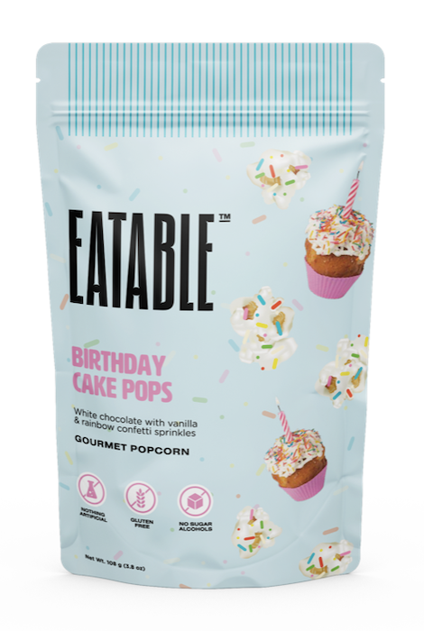 Cake pops de cumpleaños con palomitas de maíz gourmet comestibles