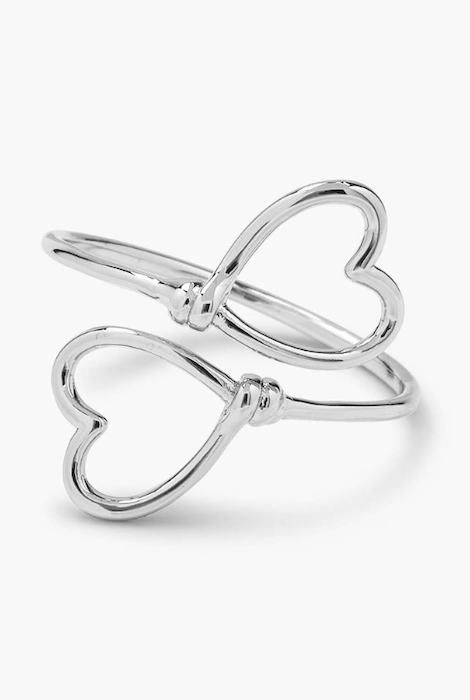 Pura Vida Heart Wire Wrap Ring Silver