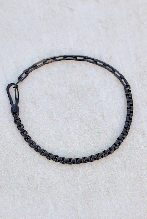 Pura Vida Men'S Carabiner Clasp Chain Bracelet Black O/S
