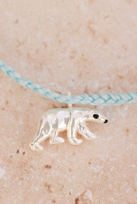 Pura Vida Polar Bear Charity Charm Bracelet Ice Blue