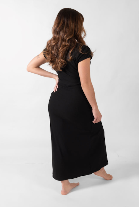 KOY RESORT LAGUNA RIB TWISTED CROP TOP - BLACK