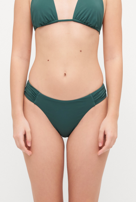 SEAFOLLY COLLECTIVE HIGH LEG RUCHED SIDE PANT - EVERGREEN