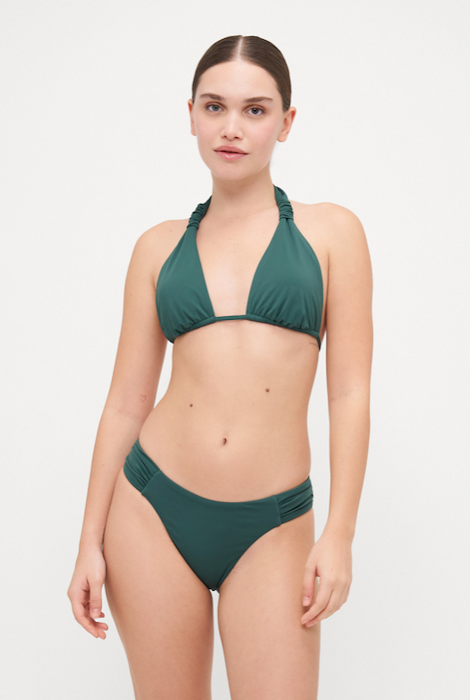 SEAFOLLY COLLECTIVE HIGH LEG RUCHED SIDE PANT - EVERGREEN