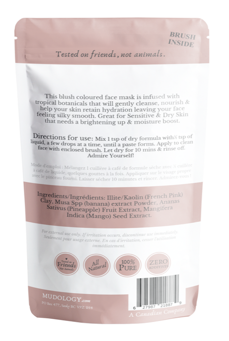 MUDOLOGY FRENCH PINK CLAY WITH BRUSH 50 G