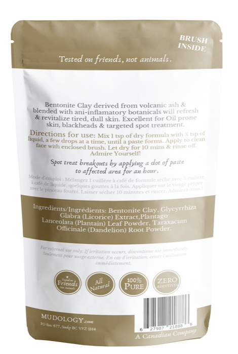 MUDOLOGY AZTEC BENTONITE CLAY WITH BRUSH 50 G