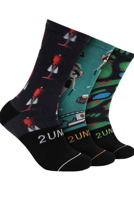 2Undr Flex Print Sock 3 Pack - Ball Washer/Cart Girl/Back9 O/S