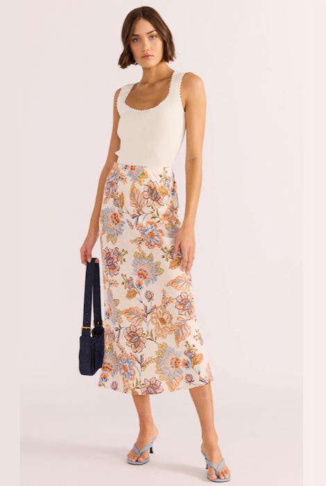 Minkpink Marceline Bias Midi Skirt - Chintz-Floral
