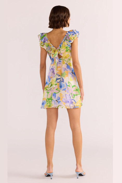 Minkpink Fable Frill Mini Dress - Painterly Floral