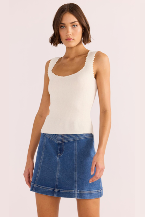 Minkpink Isla Boucle Knit Tank - Ivory